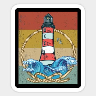 Lighthouse Sea Seagull Coast Shipping Vintage Sticker